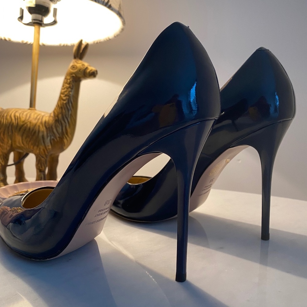 Leather stiletto heels